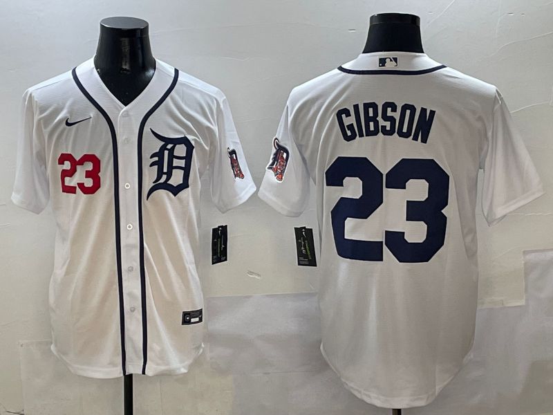 Men Detroit Tigers #23 Gibson White Game Nike 2025 MLB Jersey style 2->chicago bulls->NBA Jersey
